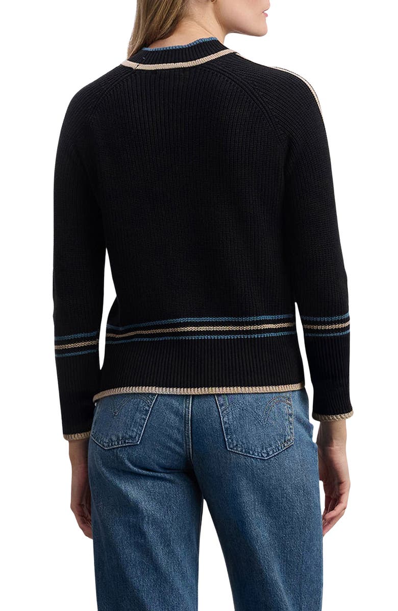 Hatley Tipped Rib Mock Neck Sweater, Alternate, color, Black