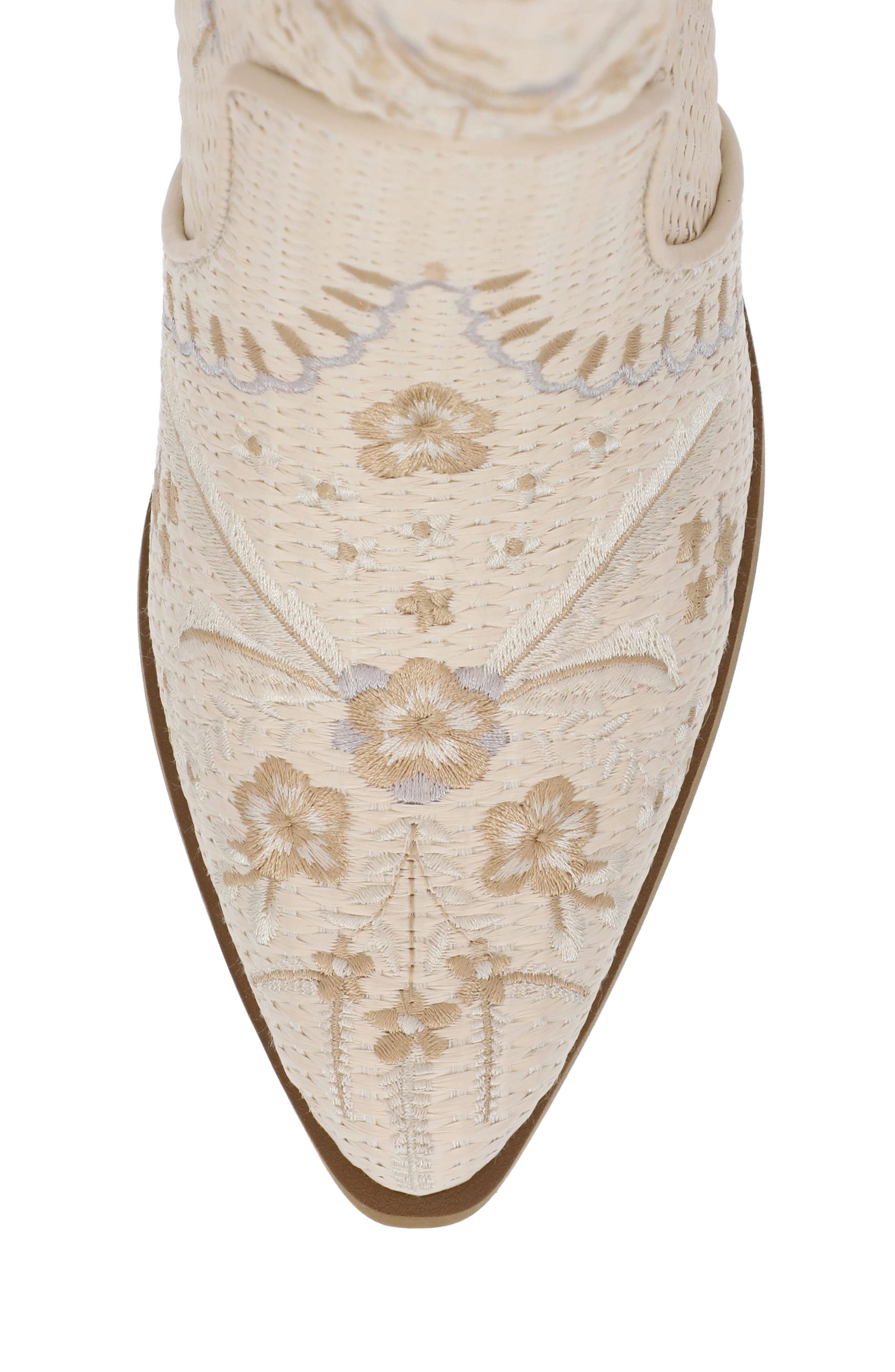 MIA Dyani Embroidered Knee High Western Boot, Alternate, color, Bone Raffi