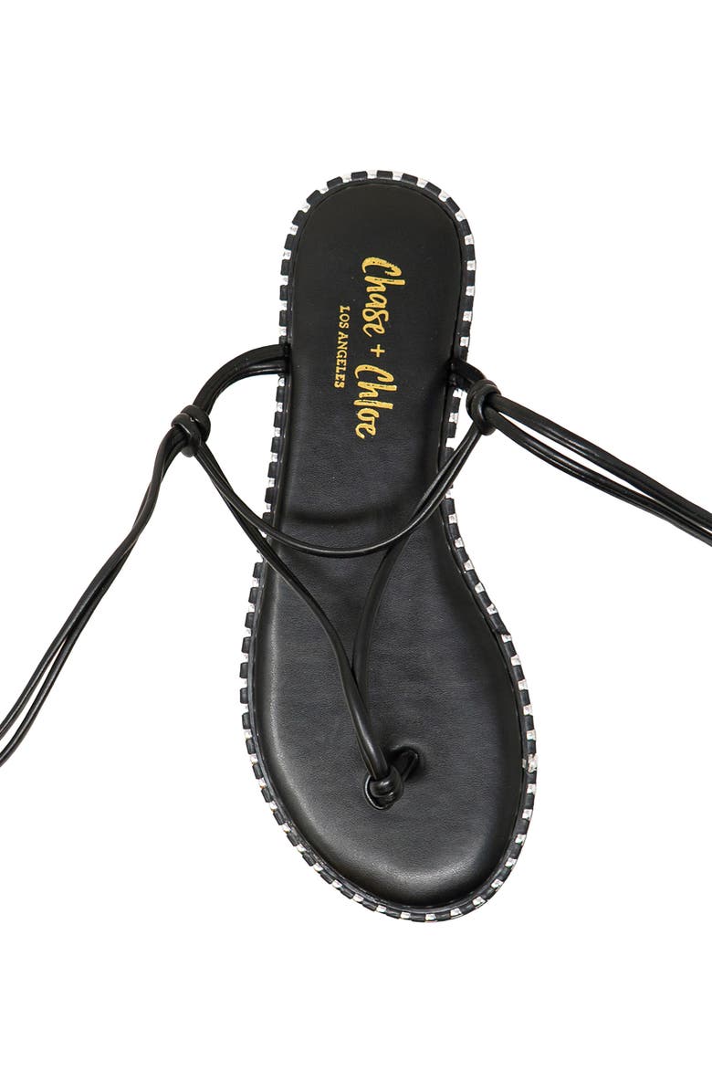 CHASE AND CHLOE Studded Ankle Wrap Sandal, Alternate, color,