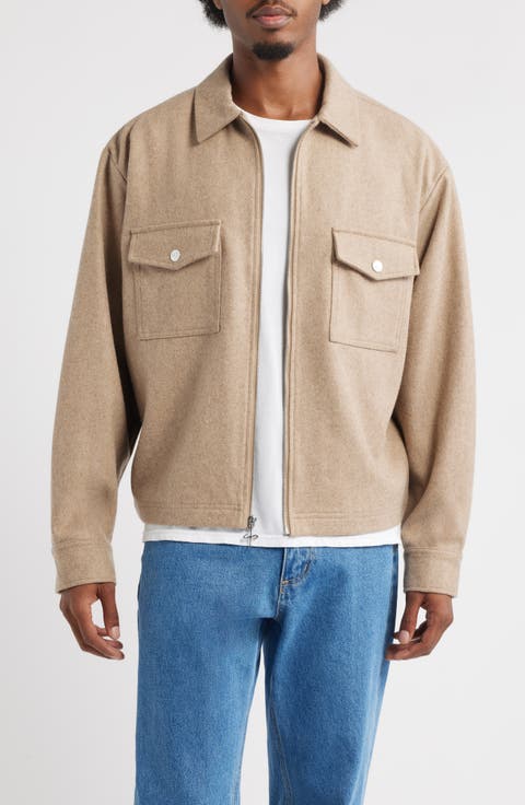 SANTO STUDIO Trapani Wool Blend Zip-Up Jacket