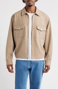 SANTO STUDIO Trapani Wool Blend Zip-Up Jacket