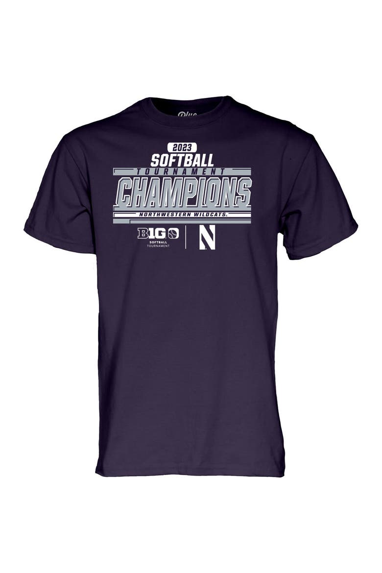 Purple Northwestern Wildcats 2023 NCAA Big Ten Softball Conference Tournament Champions Locker Room T-Shirt, Alternate, color, Purple