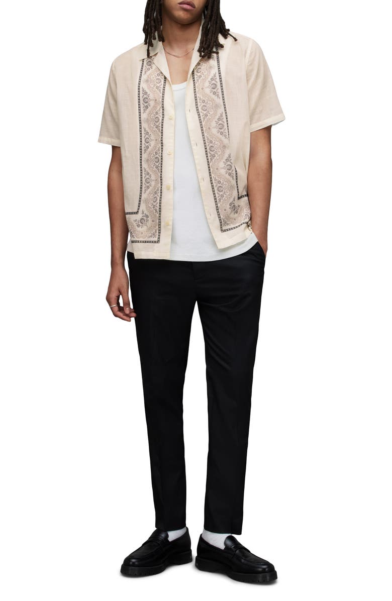 AllSaints Frontiere Border Print Camp Shirt, Alternate, color, 