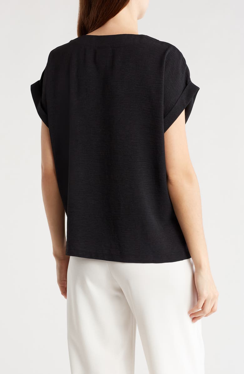 Bobeau Airflow V-Neck Top, Alternate, color, Black