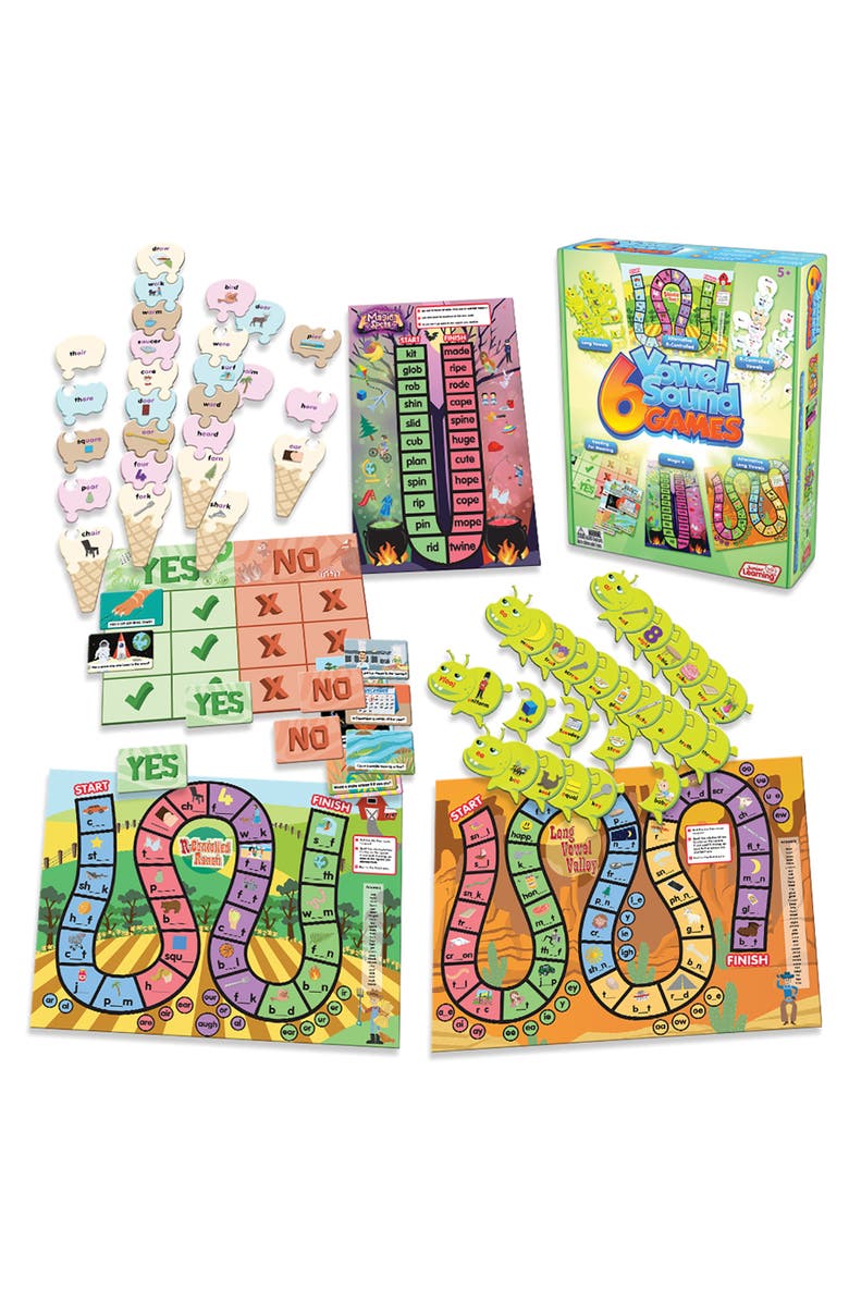 Junior Learning JL411 6 Vowel Sound Games, Main, color, Multicolored