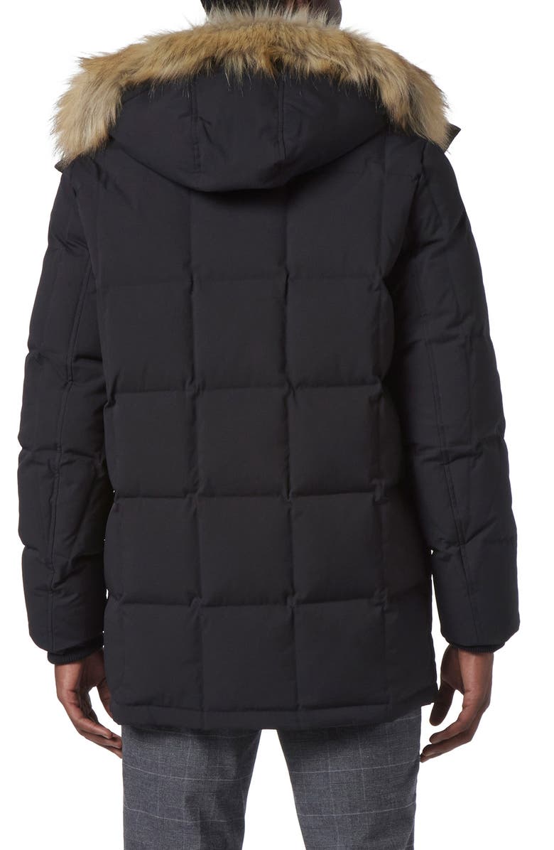 Andrew Marc Olmstead Hooded Down Puffer Jacket with Faux Fur Trim, Alternate, color, 