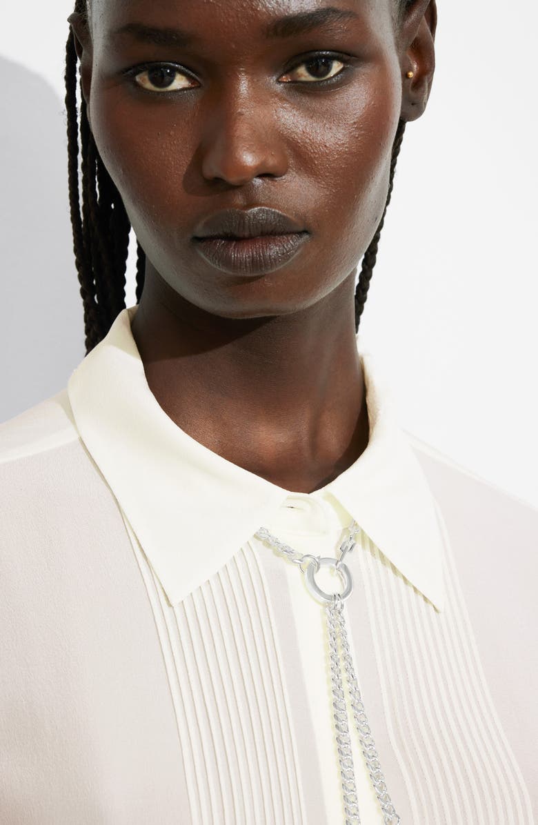 & Other Stories Pintuck Pleat Silk Button-Up Shirt, Alternate, color, 