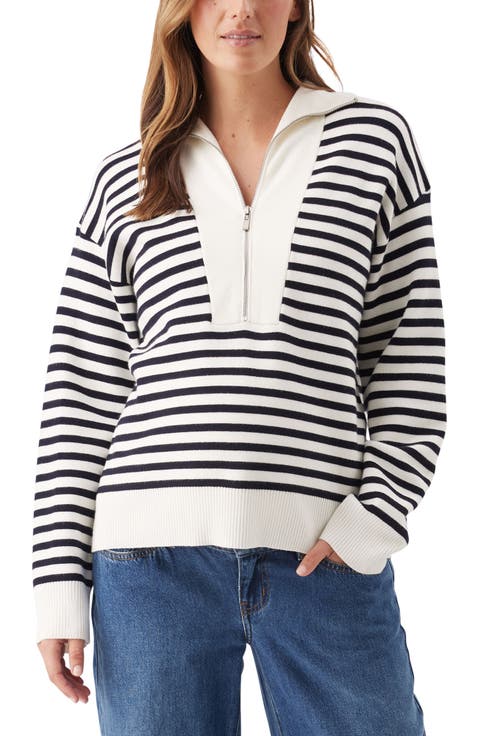 Fable Stripe Maternity/nursing Knit Sweater