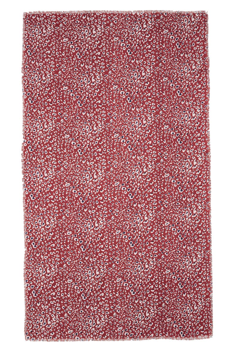 Leopard Print Scarf, Alternate, color, OXBLOOD