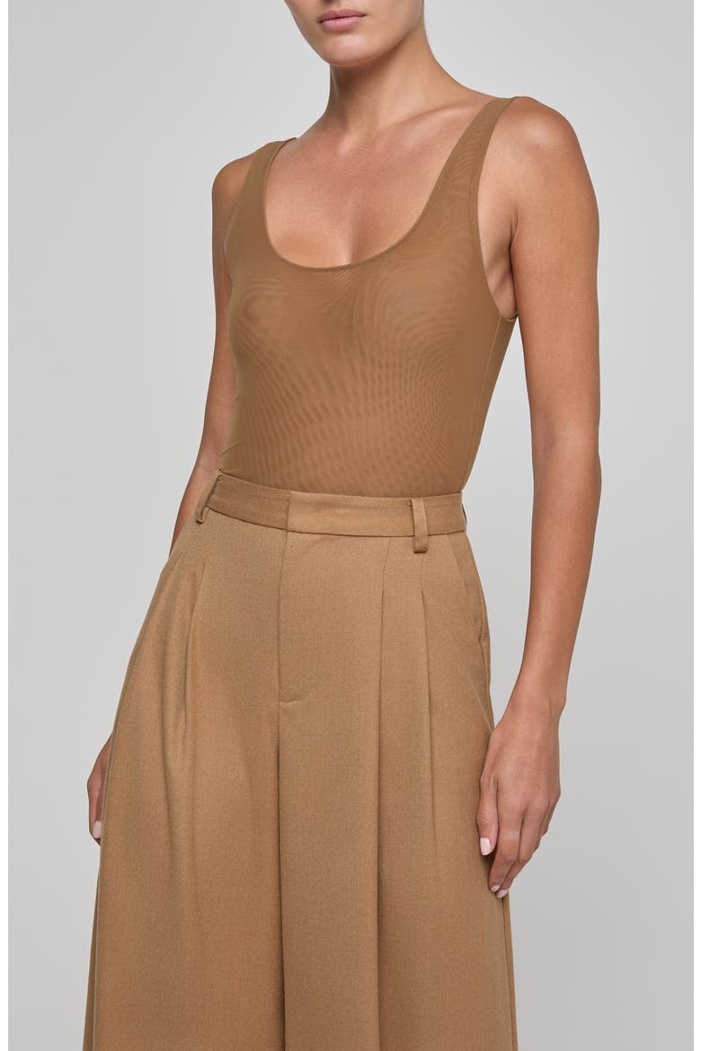 Kalea Scoop Neck Tank Bodysuit, Main, color, DARK MACCHIATO