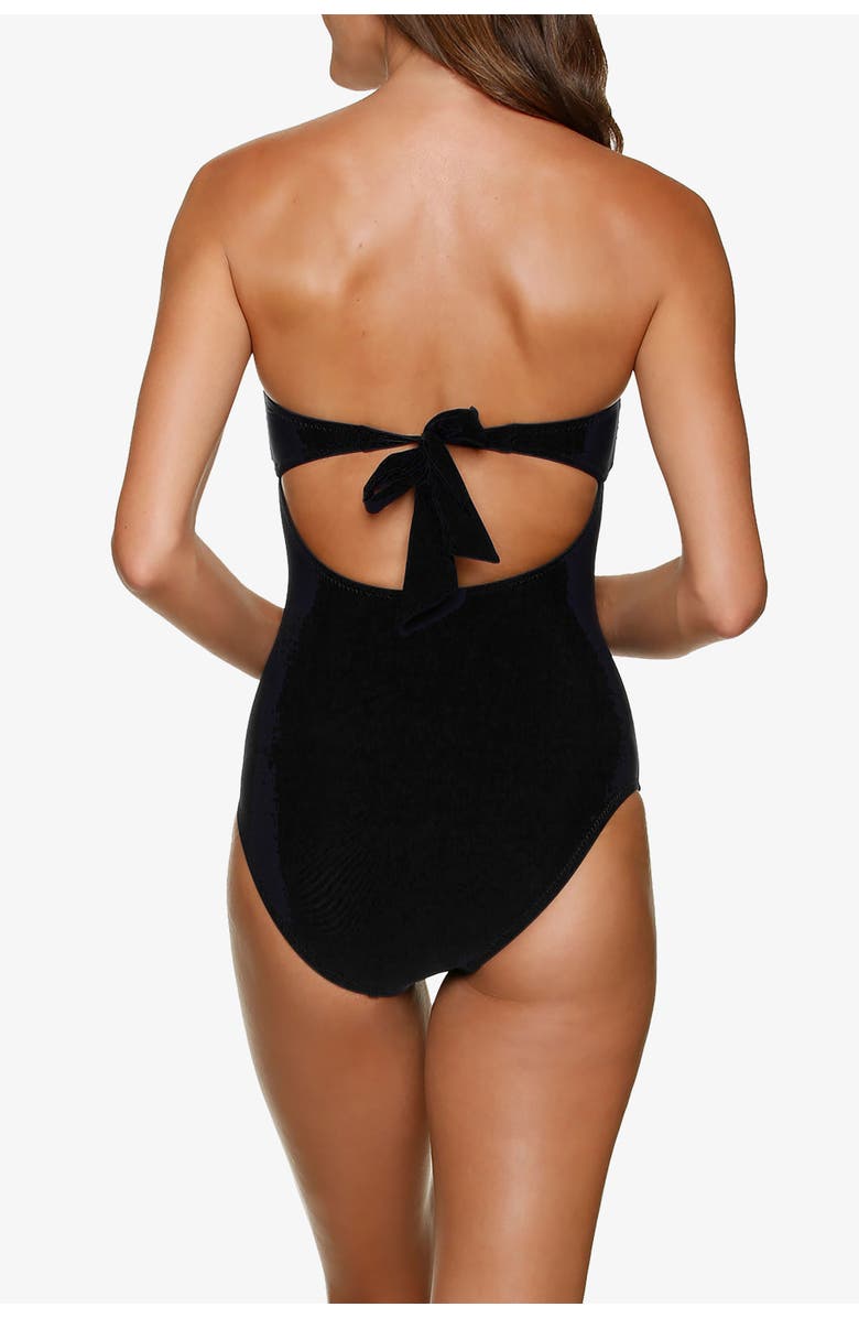 HELEN JON Twist Bandeau One-Piece, Alternate, color, Black