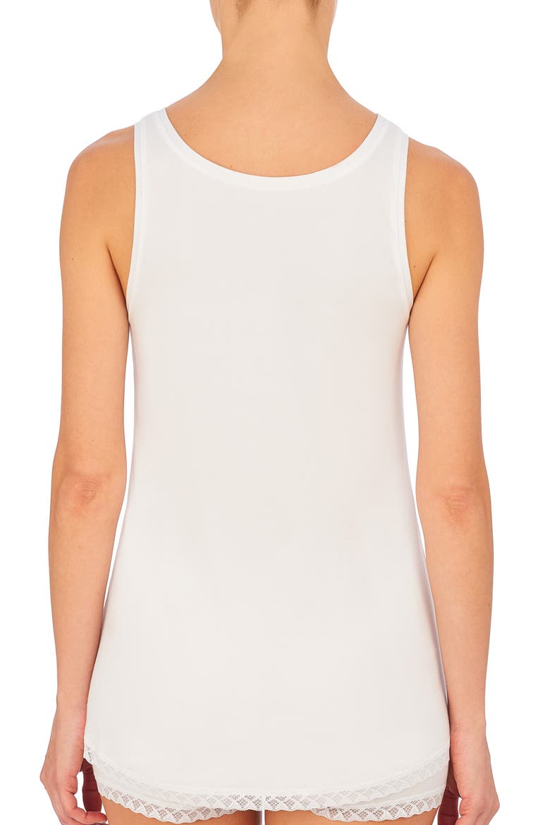Bliss Stretch Cotton Tank, Alternate, color, WHITE