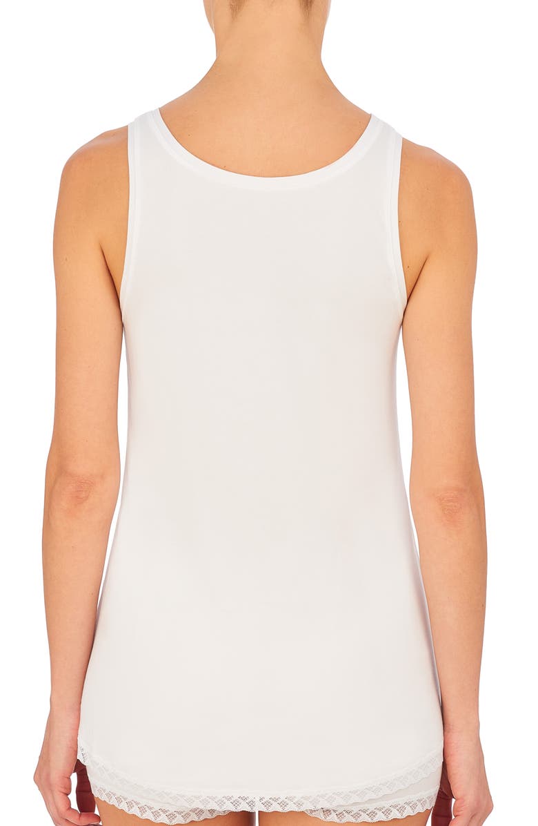Natori Bliss Stretch Cotton Tank, Alternate, color, White