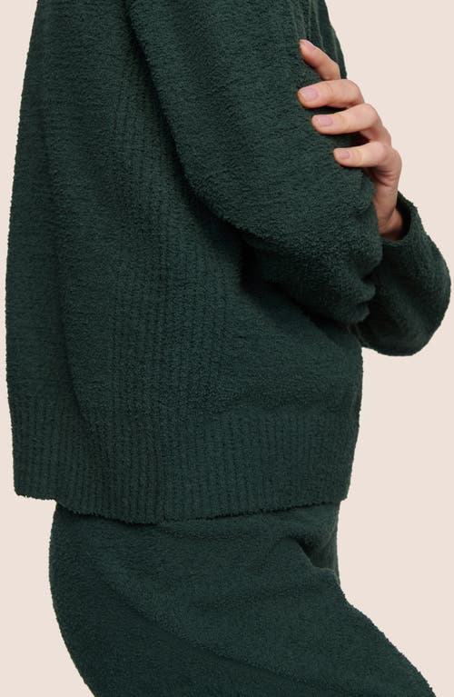 Eberjey Recycled Bouclé Crewneck Top In Green