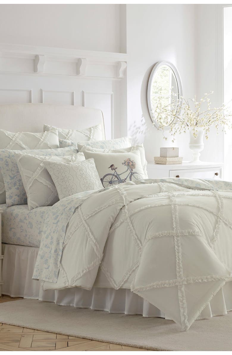 Laura Ashley Adelina White King Comforter Set, Alternate, color, 