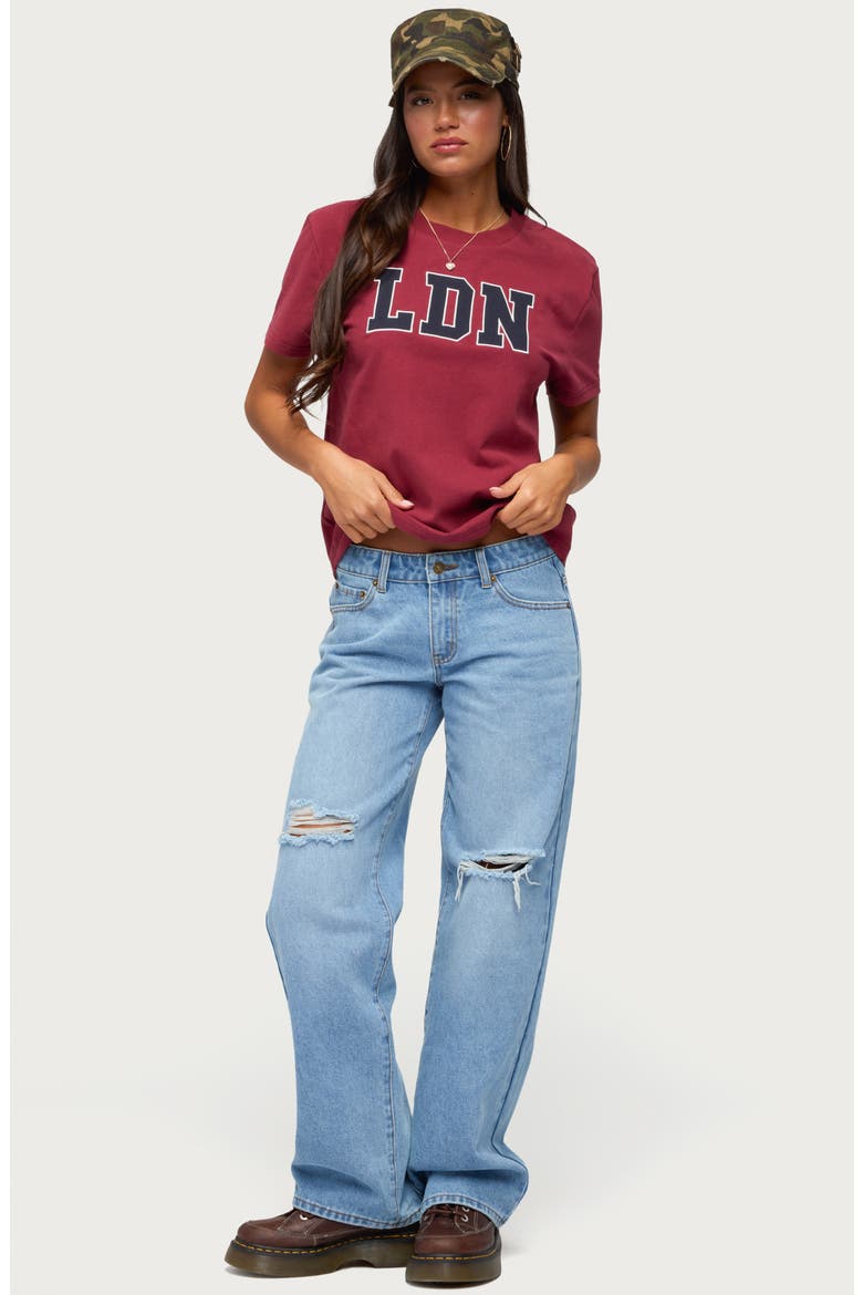 Juju Ripped Low Rise Baggy Jeans, Alternate, color, BLUE-WASHED