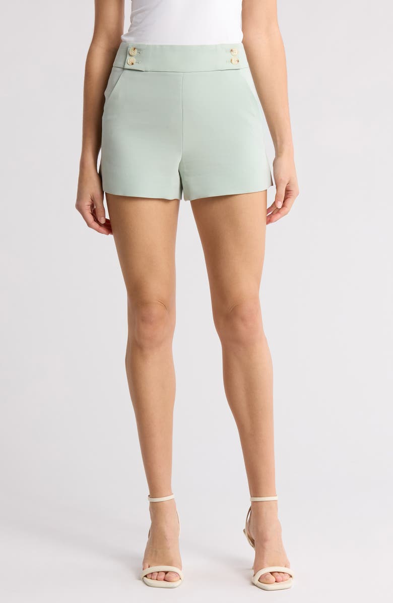 Veronica Beard Kimm Sailor Waist Shorts, Main, color, Sea Mist