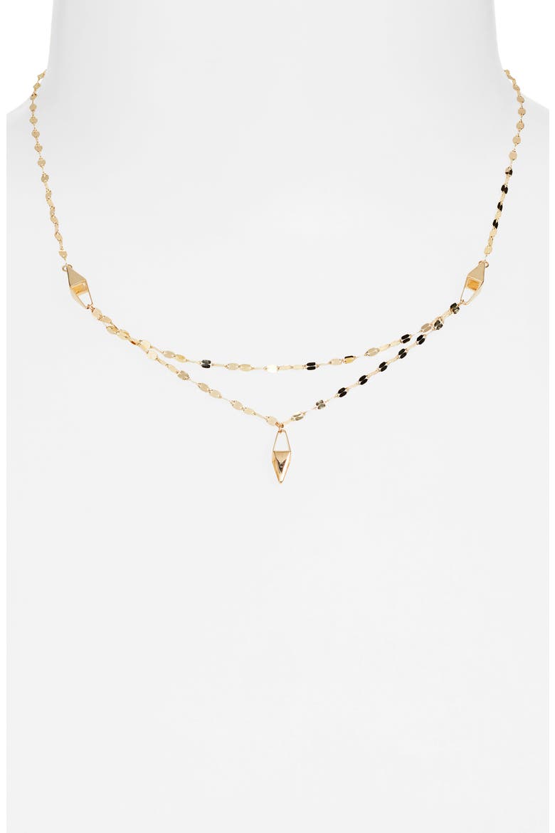 14K Gold Double Strand Kite Pendant Necklace, Alternate, color, YELLOW
