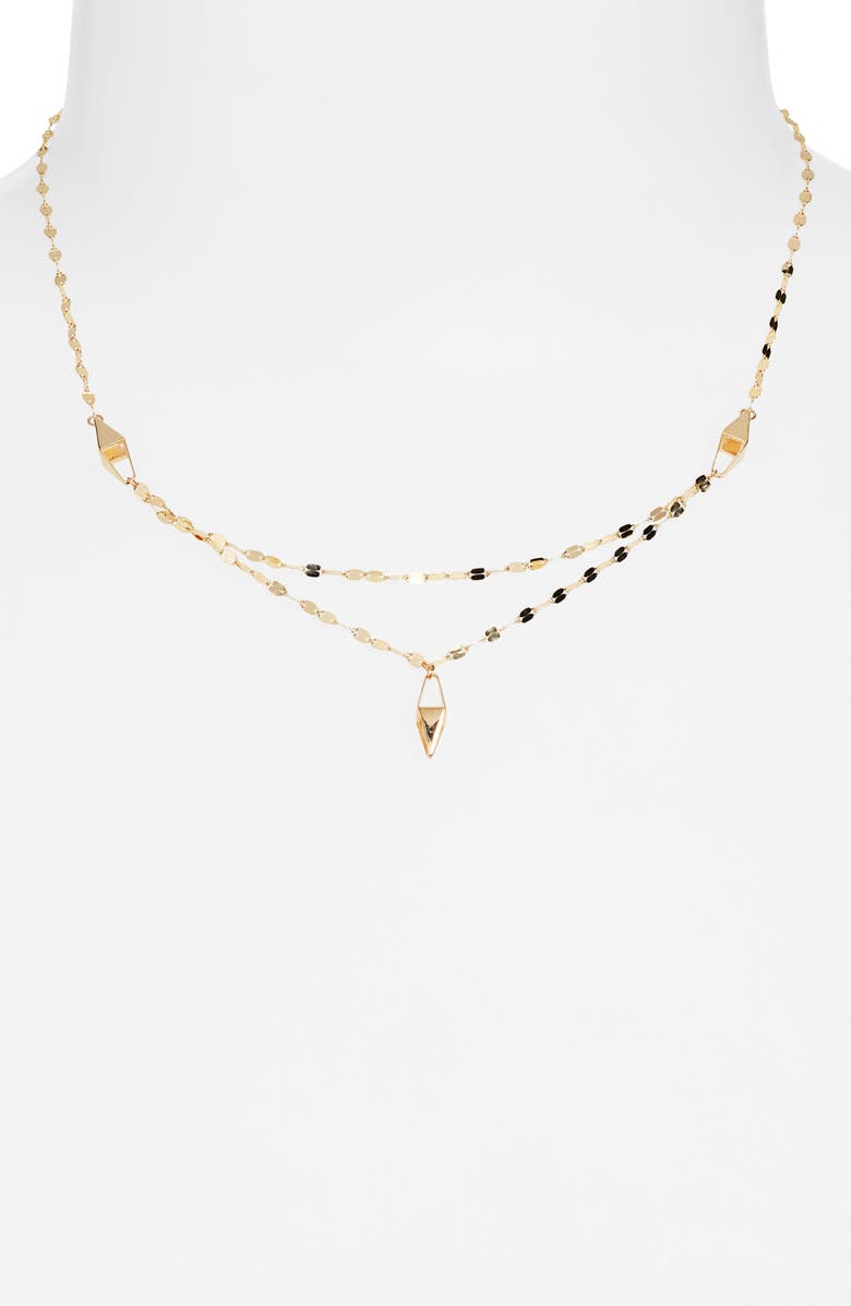 LANA 14K Gold Double Strand Kite Pendant Necklace, Alternate, color, Yellow