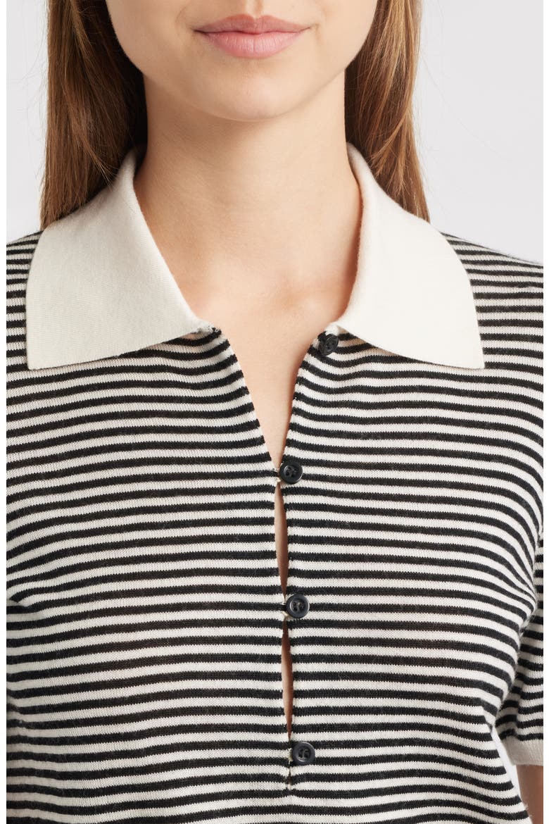 The Smart Stripe Polo Top, Alternate, color, CREAM MULTI