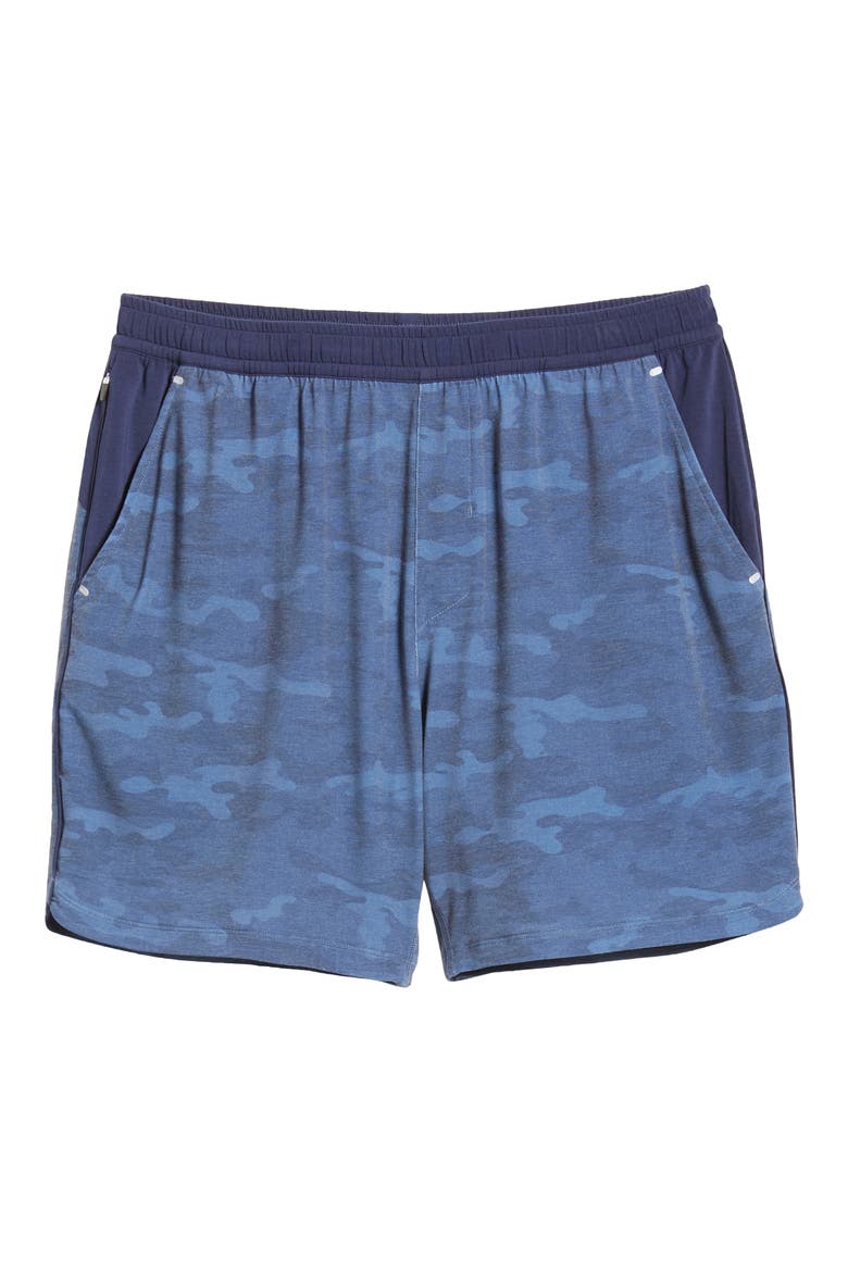 Brooksy Camo Knit Drawstring Shorts, Alternate, color, NAVY