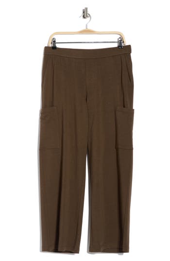 Eileen Fisher Wide Leg Cargo Pants In Brown
