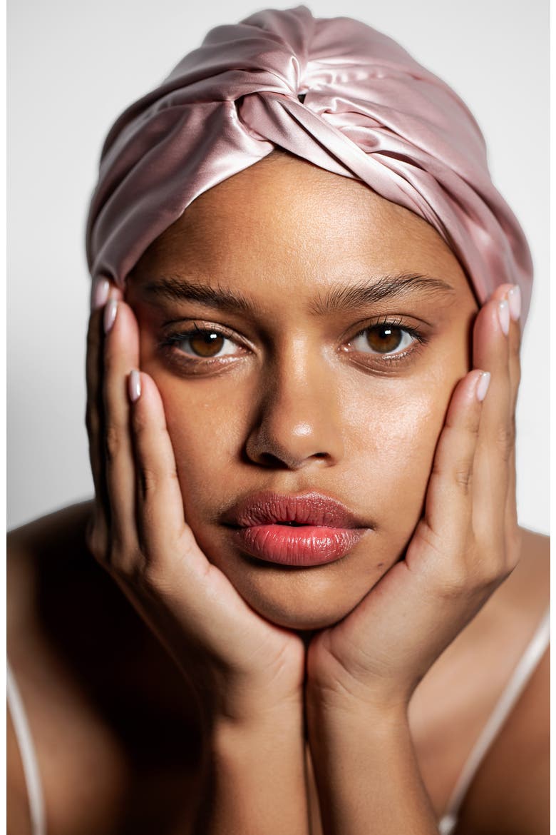 Pure Silk Hair Wrap, Alternate, color, PINK