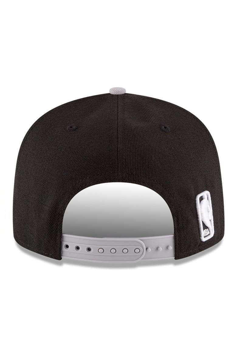 Men's New Era Black/Gray Brooklyn Nets 2-Tone 9FIFTY Adjustable Snapback Hat, Alternate, color, BLACK