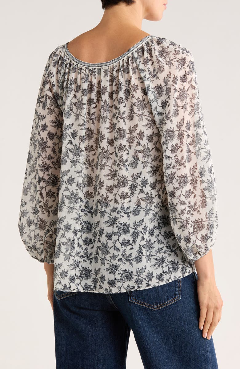 MAX STUDIO V-Neck Long Sleeve Georgette Top, Alternate, color, 