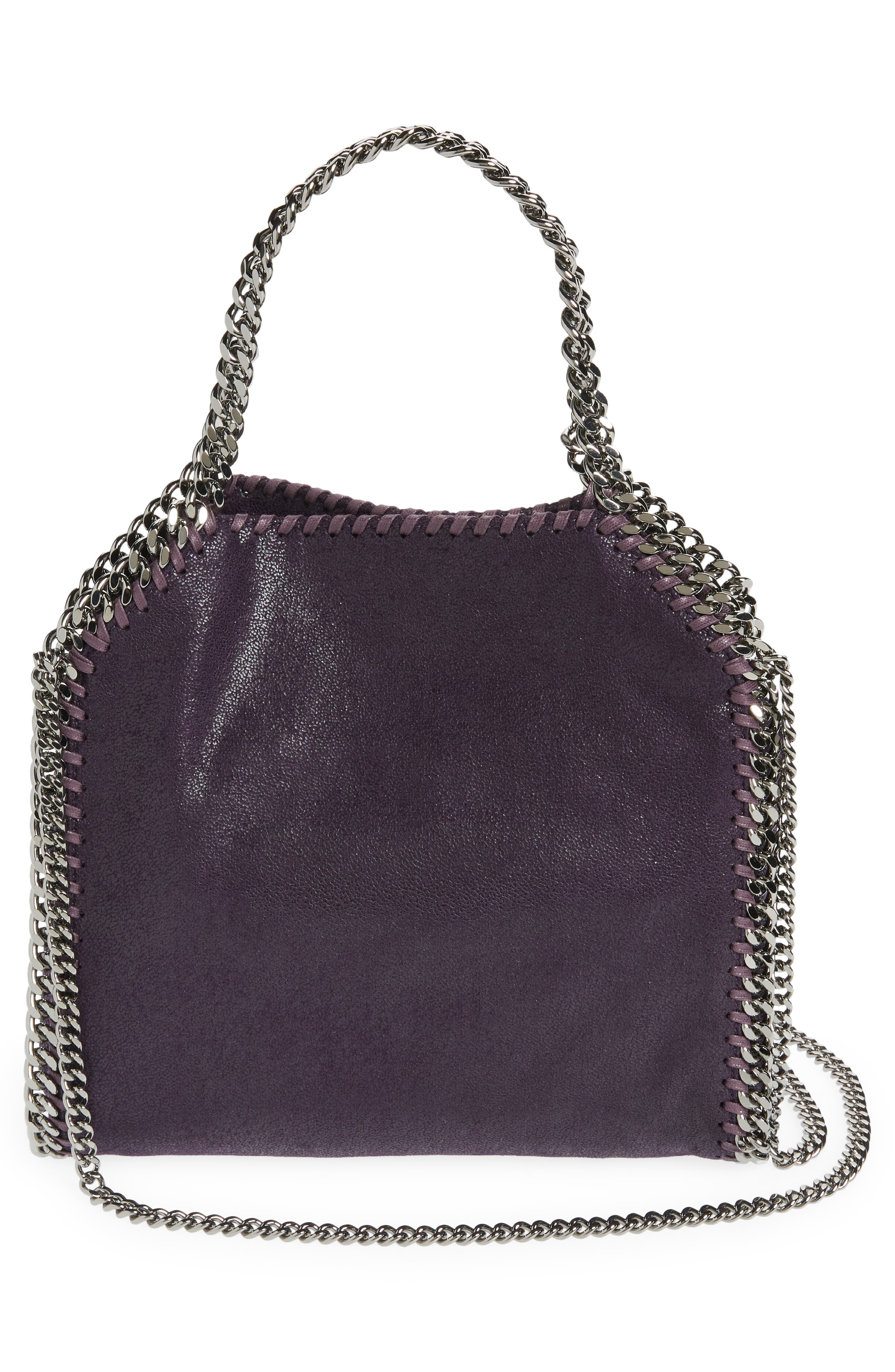 Mini Falabella Faux Leather Tote, Alternate, color, BILBERRY
