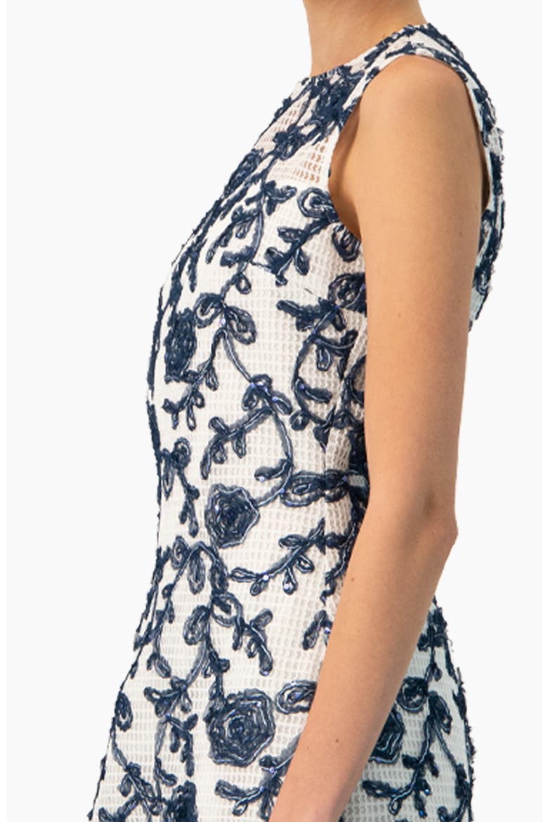 Sleeveless Embroidered A-Line Dress, Alternate, color, White