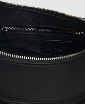 Oval Faux Leather Shoulder Bag