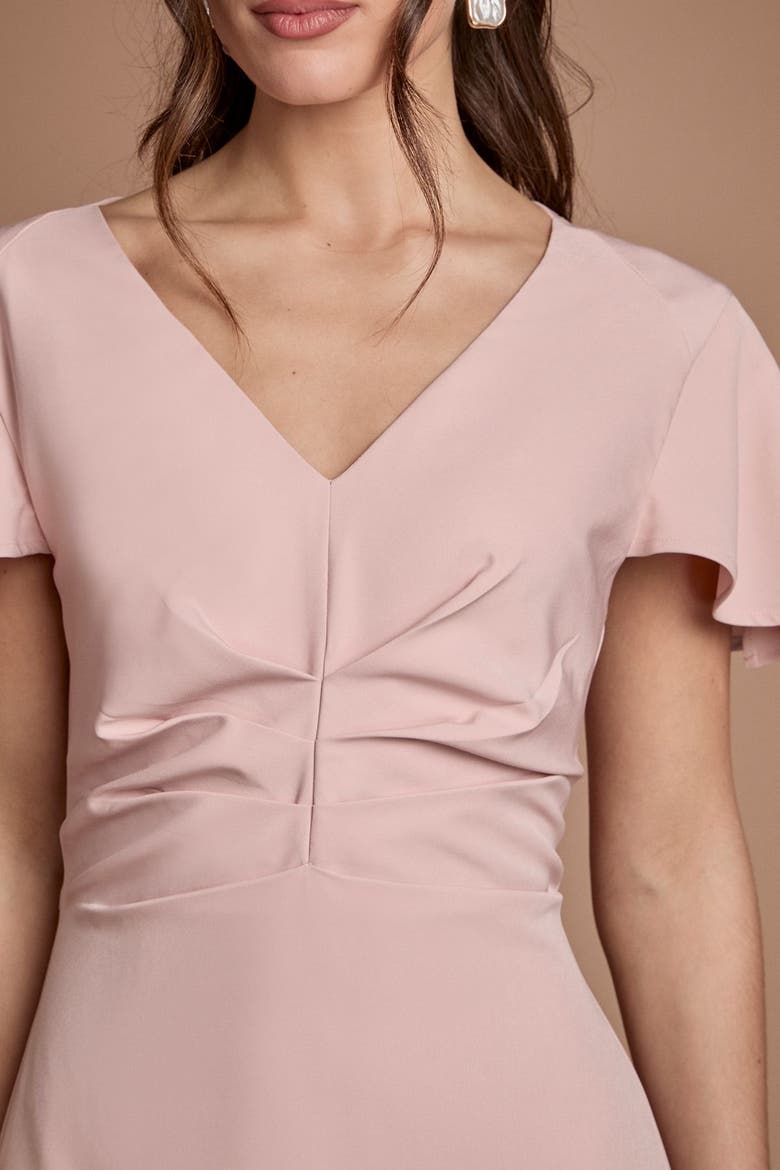 Crepe Fold Bridesmaid Maxi Dress, Alternate, color, Blush