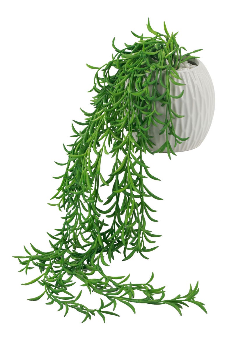 String of Bananas in Ceramic Vase - 4", Main, color, WHITE/GREEN