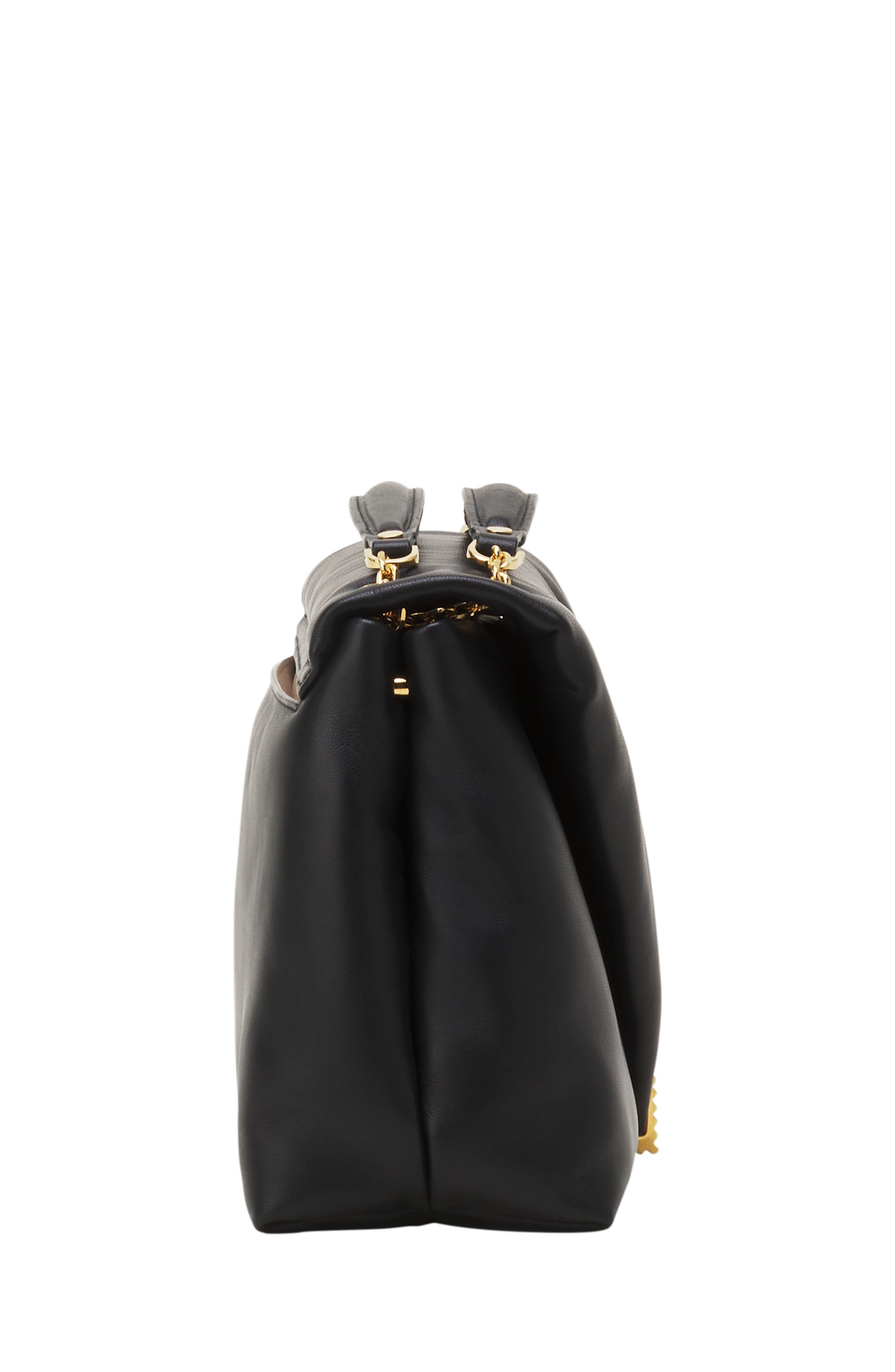 Lanvin Concerto Arpège Soft Leather Bag, Alternate, color, Black
