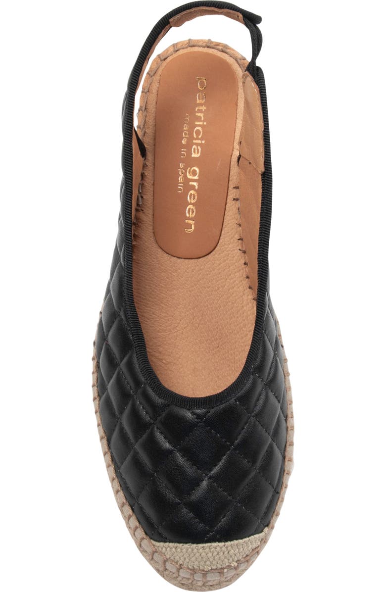 patricia green Valencia Slingback Wedge Espadrille, Alternate, color, Black Quilted Leather