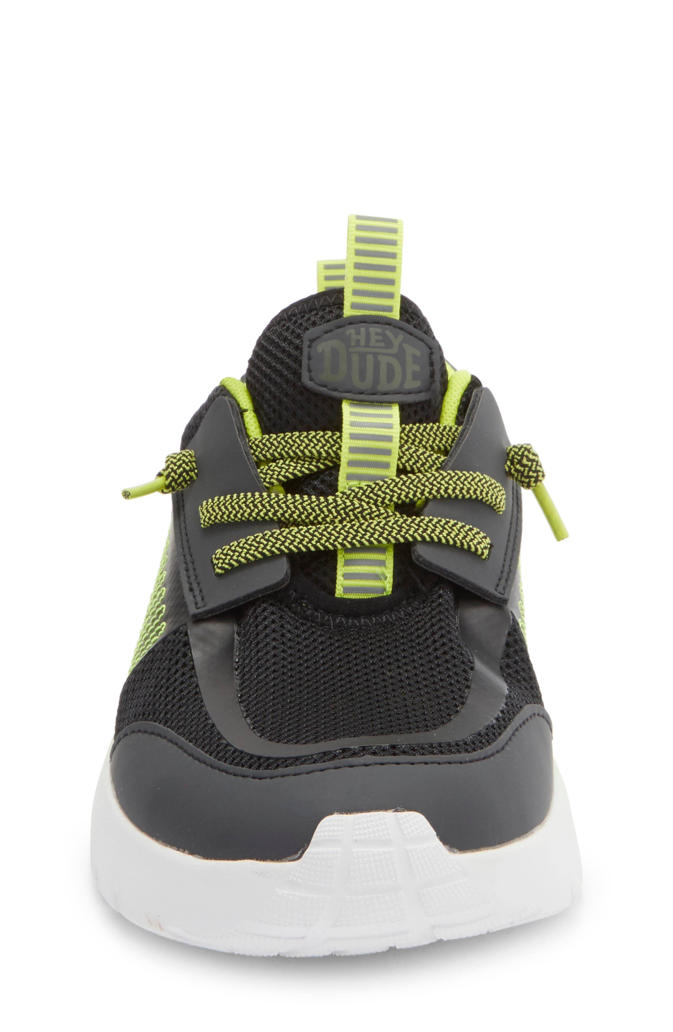 Hey Dude Kids' Sirocoo Play Sneaker, Alternate, color, Black/ Lip