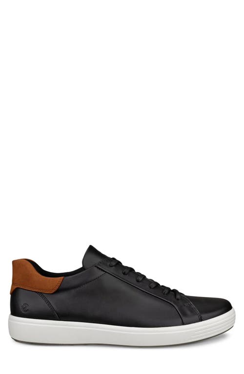 Ecco Soft 7 Sneaker In Black/cognac