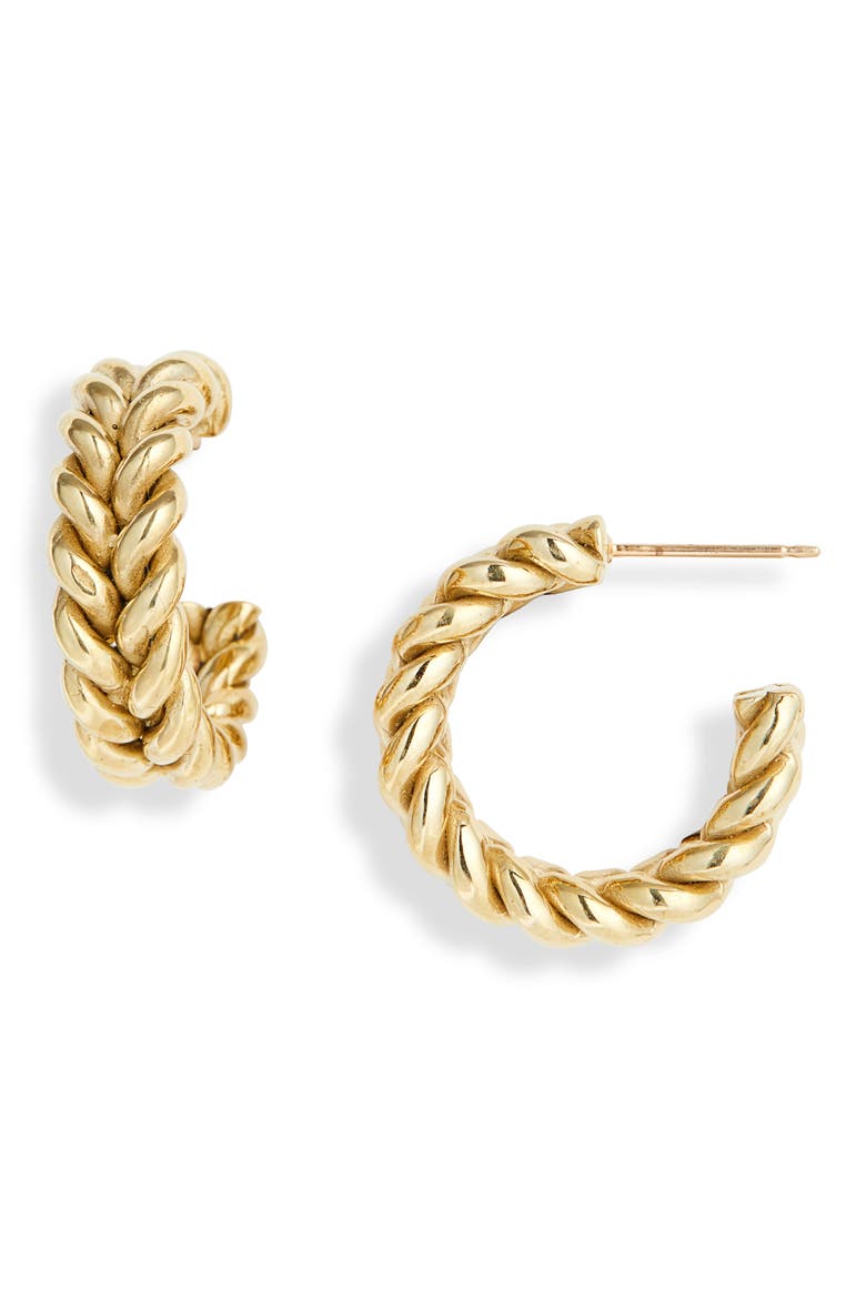 Grana Hoop Earrings, Main, color, BRASS