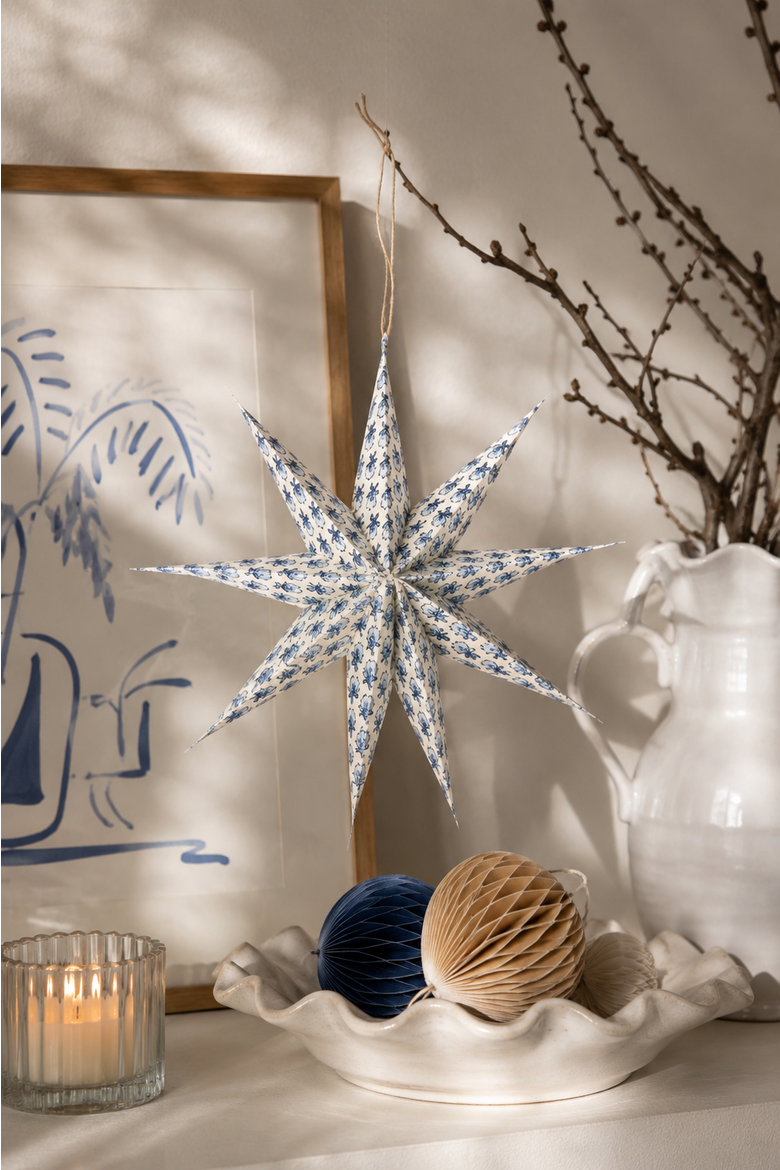 Holiday Ornament Decor Stars, Alternate, color, Blue Starlight