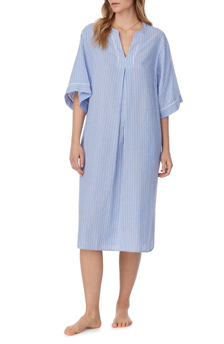 Eileen West Stripe Cotton Caftan, Main, color, 