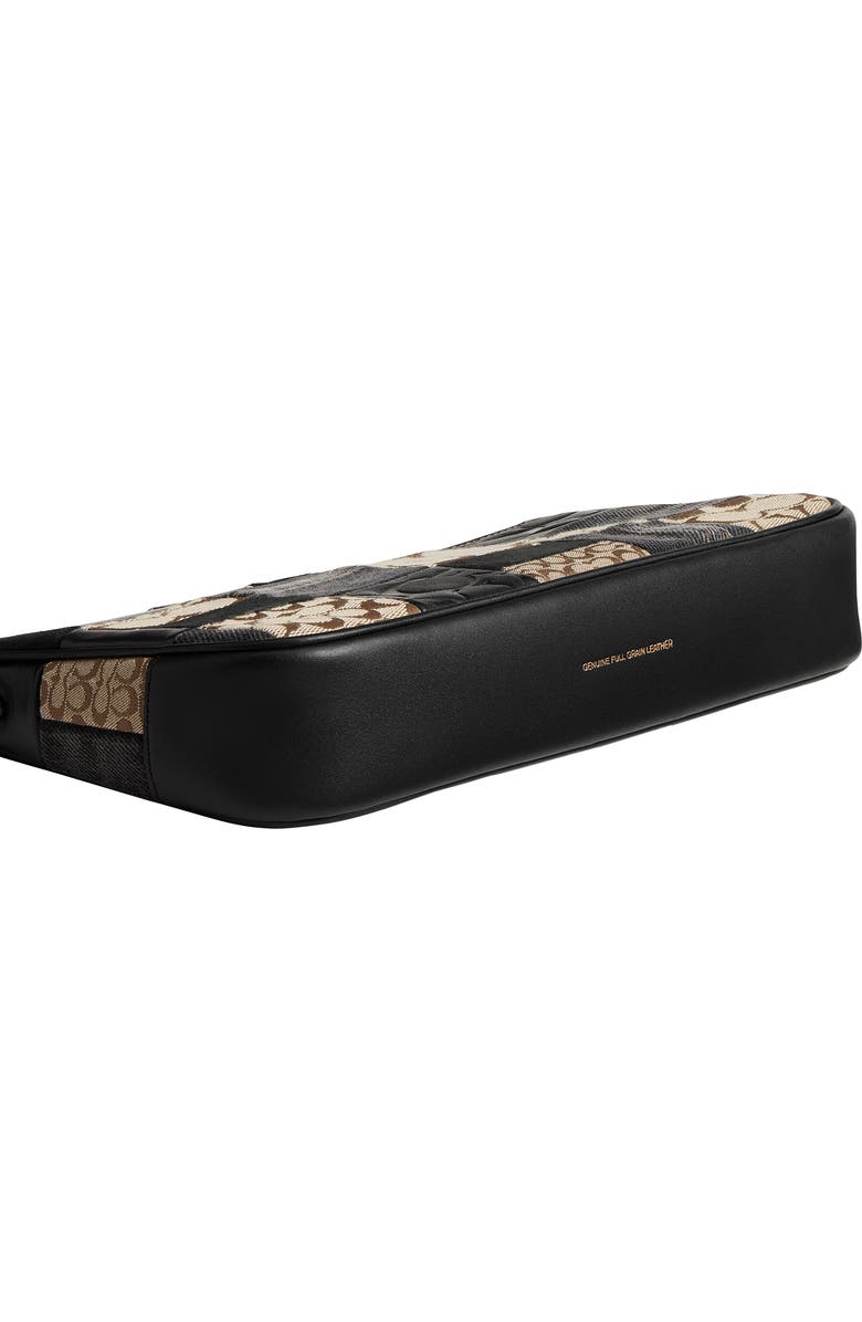 COACH Plaza Patchwork Leather & Canvas Shoulder Bag, Alternate, color, Black Multi