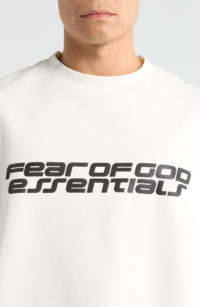 Fear of God Essentials '90s Fit Long Sleeve Logo Graphic T-Shirt, Alternate, color, Ivory
