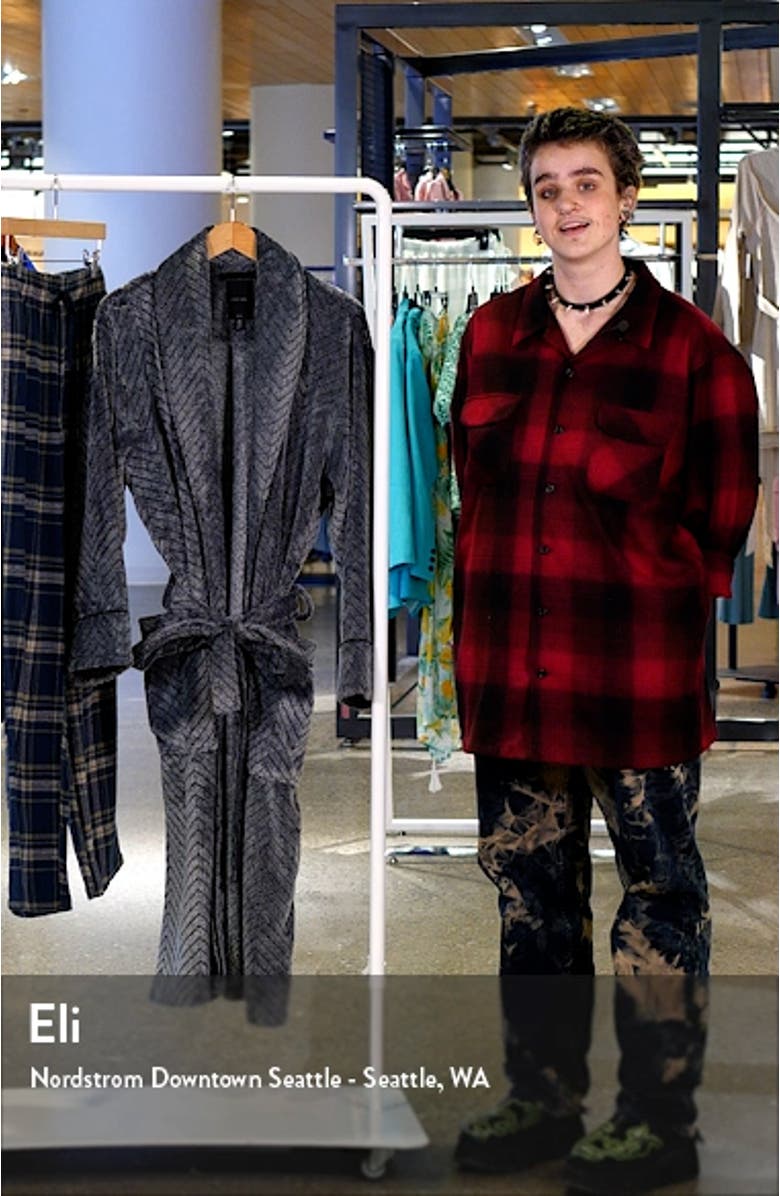 Men's Herringbone Plush Fleece Robe, sales video thumbnail