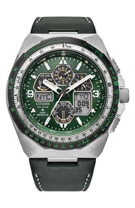 Citizen Promaster Skyhawk Leather Strap Chronograph Watch, 45mm