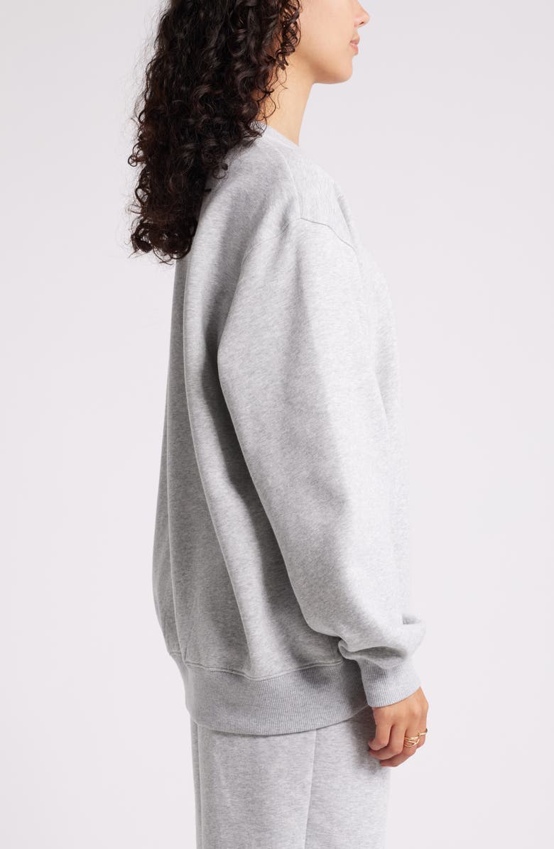 BP. Fleece Detail Oversize Crewneck Sweatshirt, Alternate, color, Grey Soft Heather