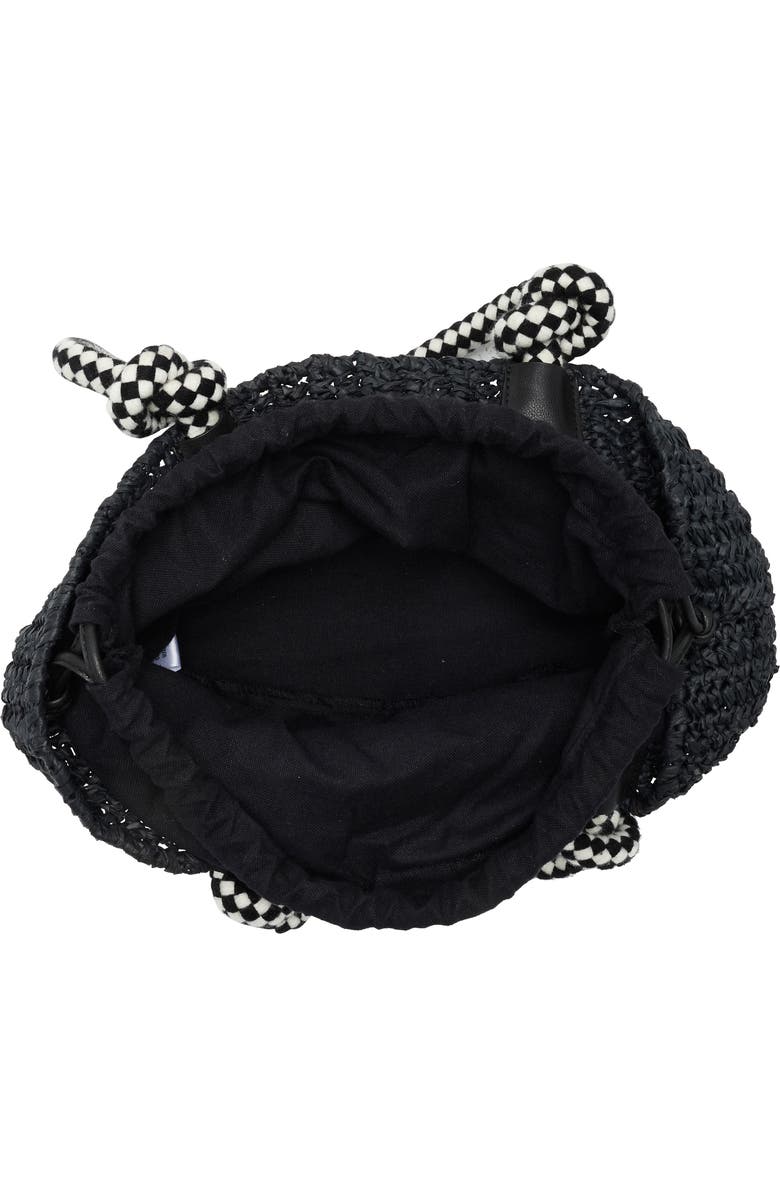 Collection XIIX Drawstring Bag Straw Tote, Alternate, color, Black
