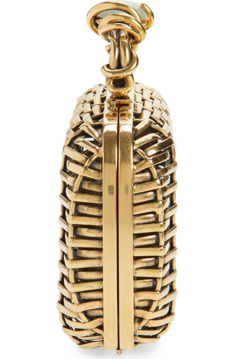 McQueen Wire Thorn Knuckle Clutch, Alternate, color, Gold/ Gold