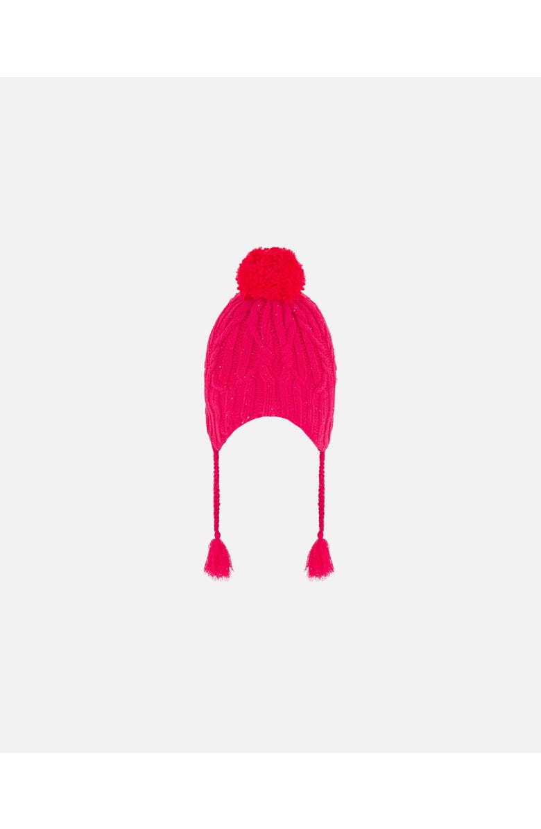 Deux par Deux Girl's Peruvian Knit Hat Fuschia Pink, Alternate, color, 