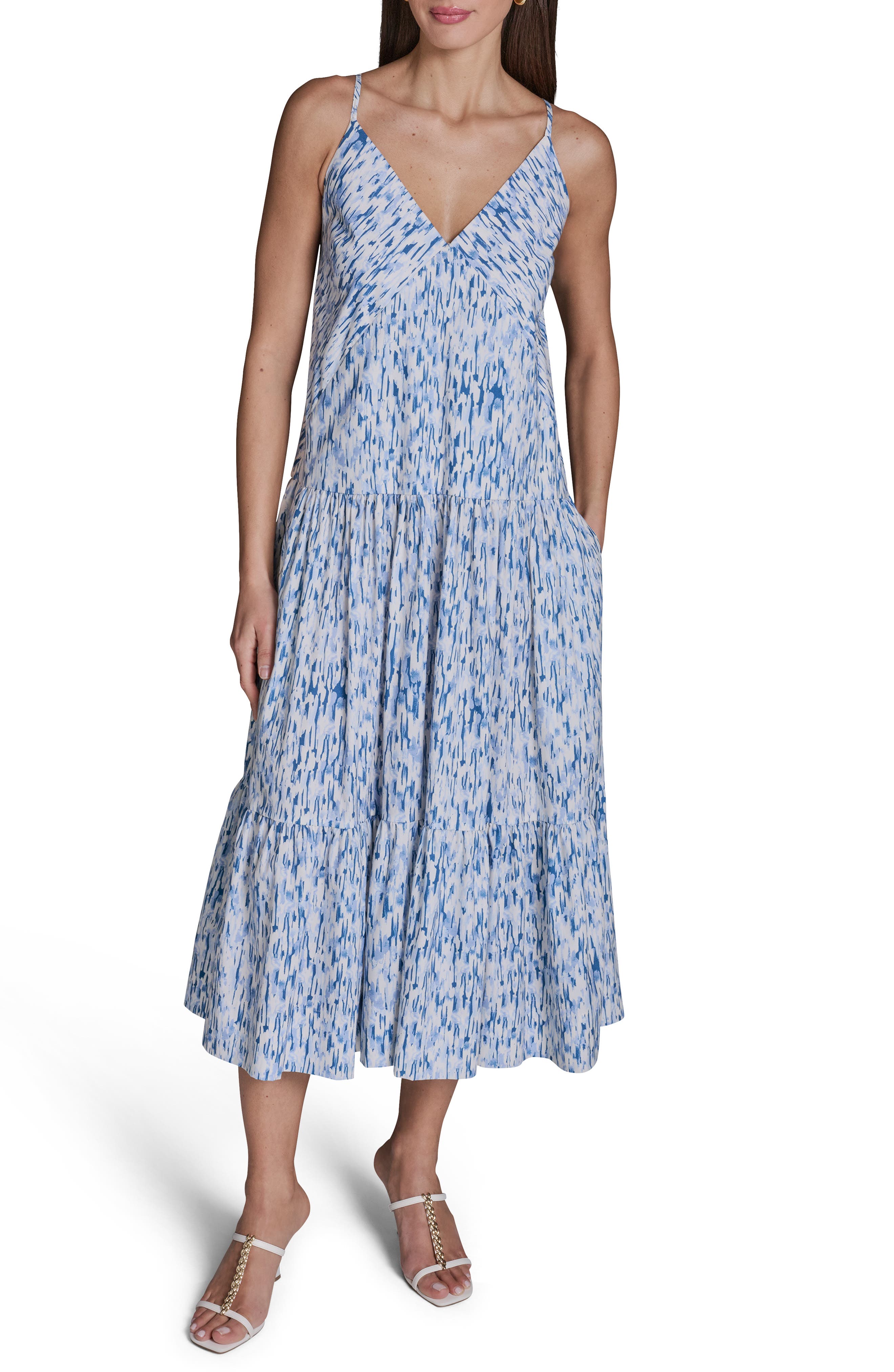 Printed Tiered Midi Sundress
